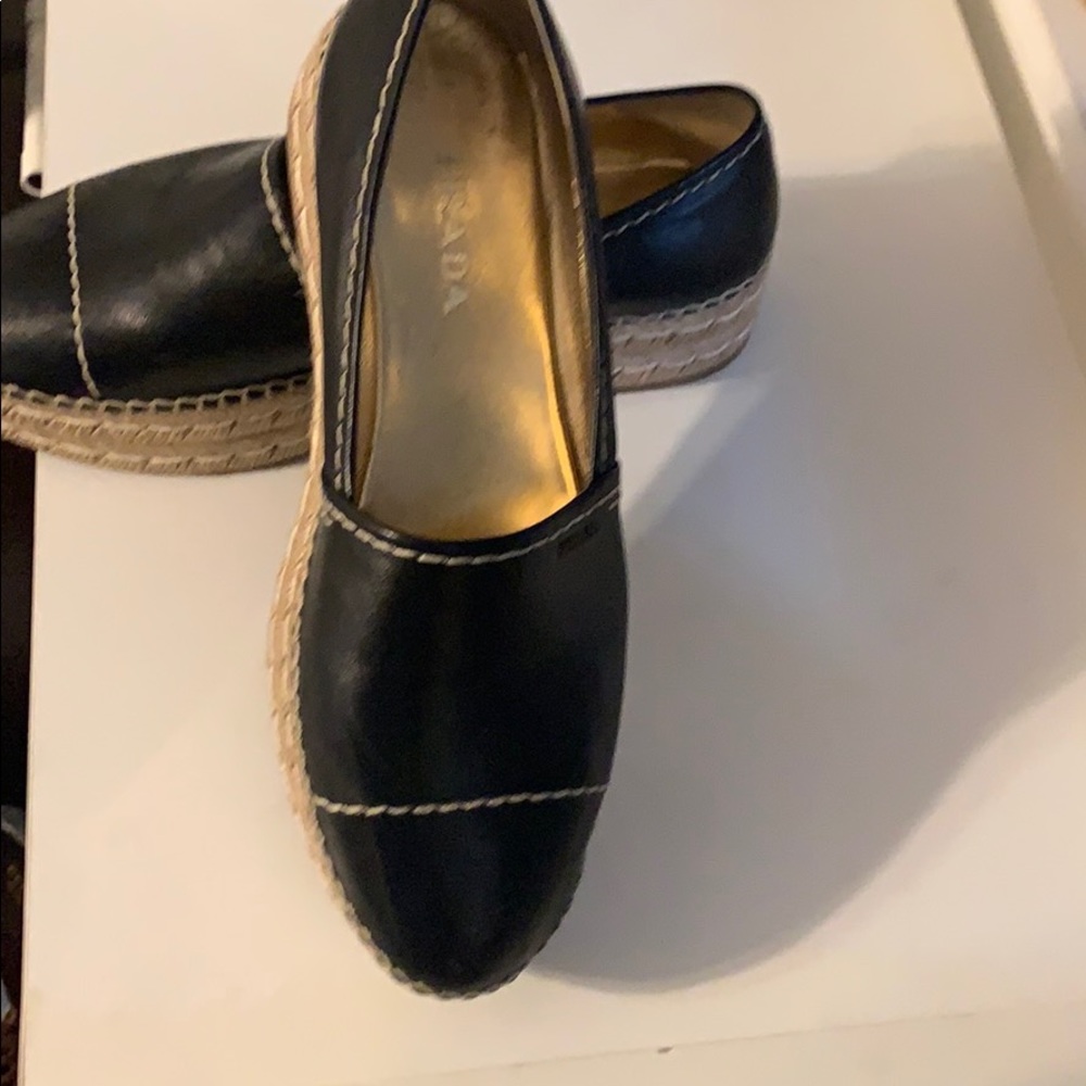 Black Prada espadrille platform shoes - Picture 6 of 8